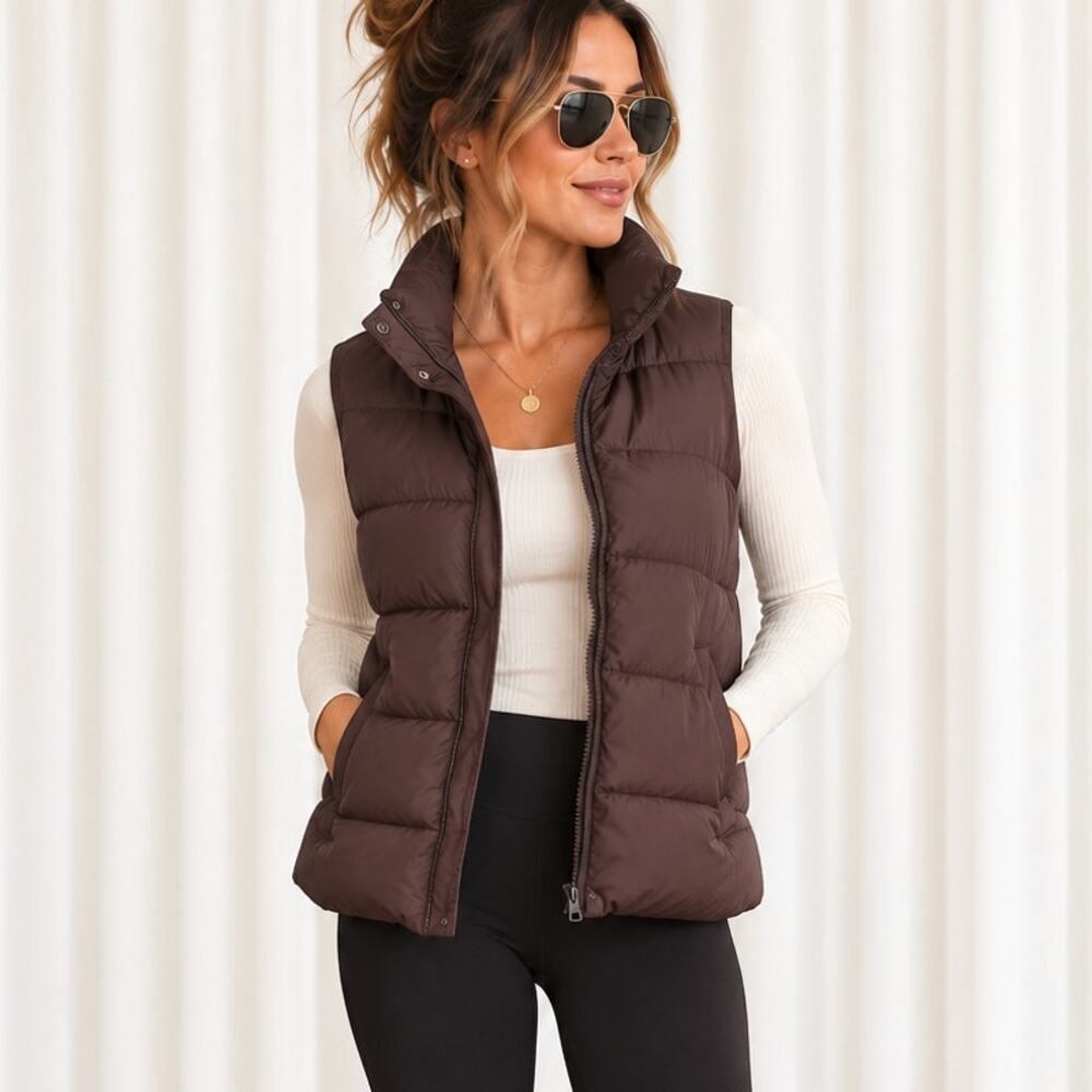 Eddie Bauer Vintage 700 Fill Power Goose Down Vest Brown L Fall 2008
